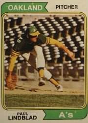 1974 Topps Baseball Cards      369     Paul Lindblad